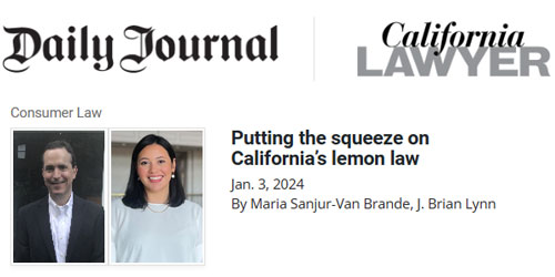 California Lemon Law Squeeze article in Daily Journal