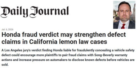 Daily Journal Honda Fraud article