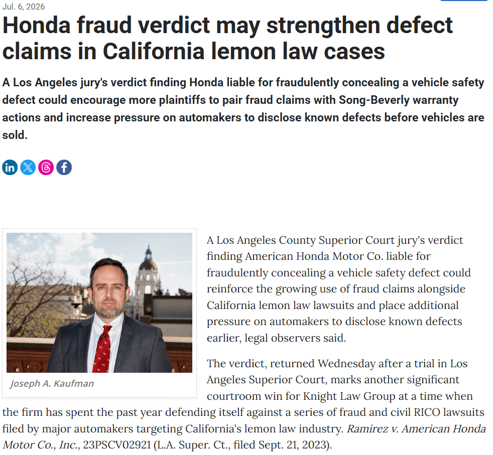 Honda Fraud Article 1