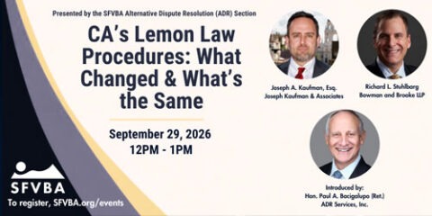 California Lemon Law Procedures Webinar